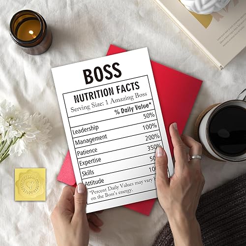 Miniatura 4 de TQDaiker Divertida tarjeta del día del jefe para el jefe, increíble tarjeta del día del jefe del empleado, tarjeta de regalo feliz para él y ella,