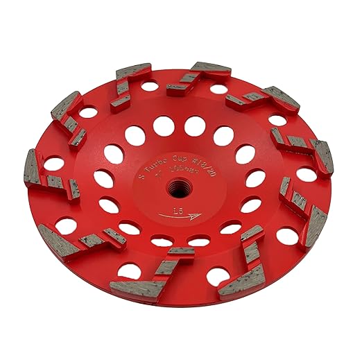 7" High Performance Diamond Grinding Wheels for Aggressive Concrete, Paint, Epoxy, Mastic, Coating Removal, #18/20 Grit, 10 S Segments, 5/8"-11 Arbor