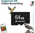 Happy Birdy 64GB MicroSD Card – TF Memory Card for Happy Birdy Smart Feeder | U3 A1 | 4K Video Recording | Waterproof, Heat-Resistant & Shockproof