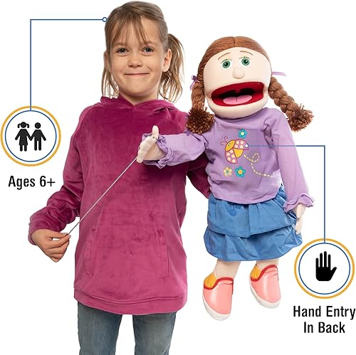 Miniatura 2 de 25 pulgadas Amy, Peach Girl, cuerpo completo, marioneta de ventriloquia