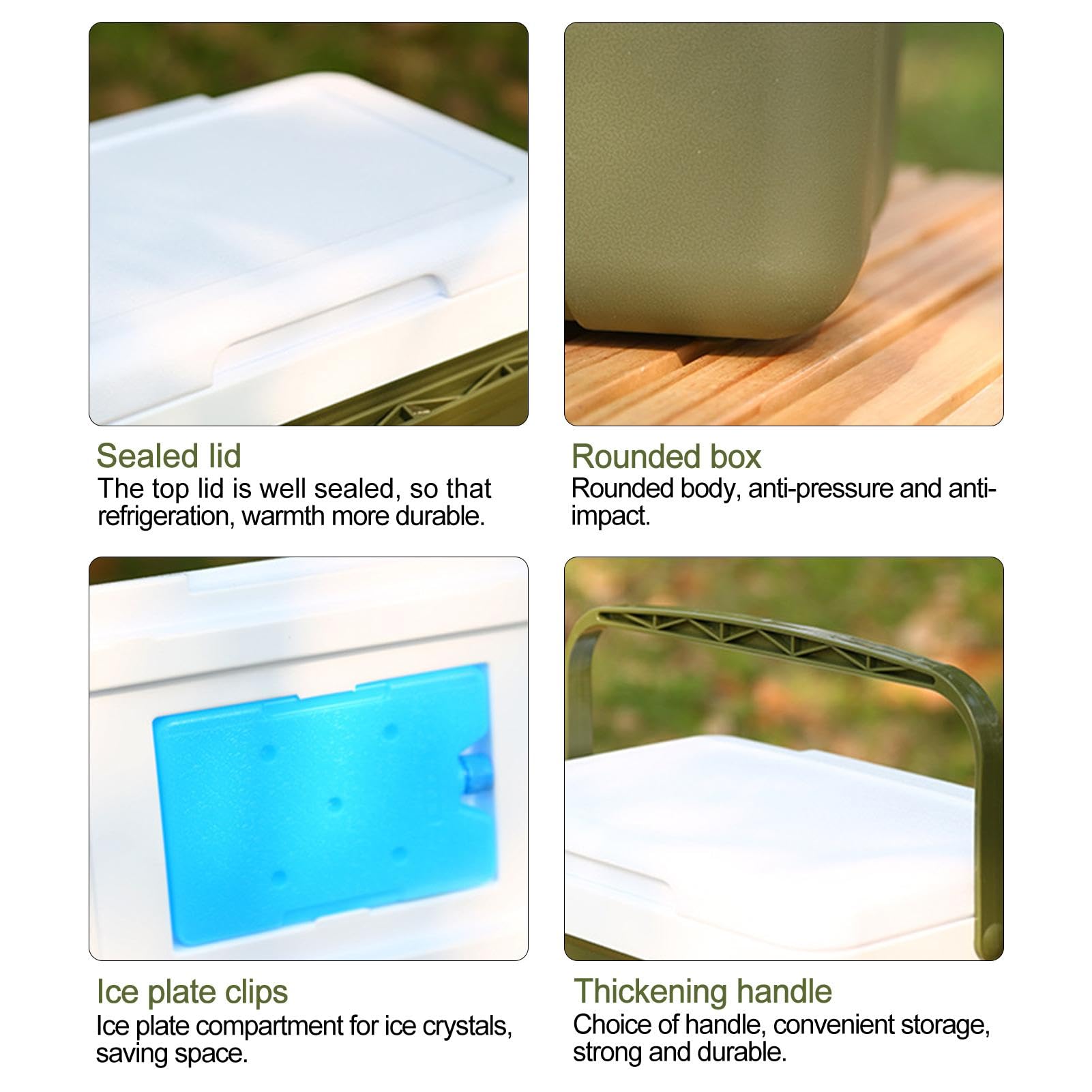 Eiskühler | Kompakte Eisbox | Isolierte Kühlbox | Eiskühler mit Griff | Picknick Kühlschrank | Outdoor Kühler für Camping, Picknick, Reisen, Essen und Getränke