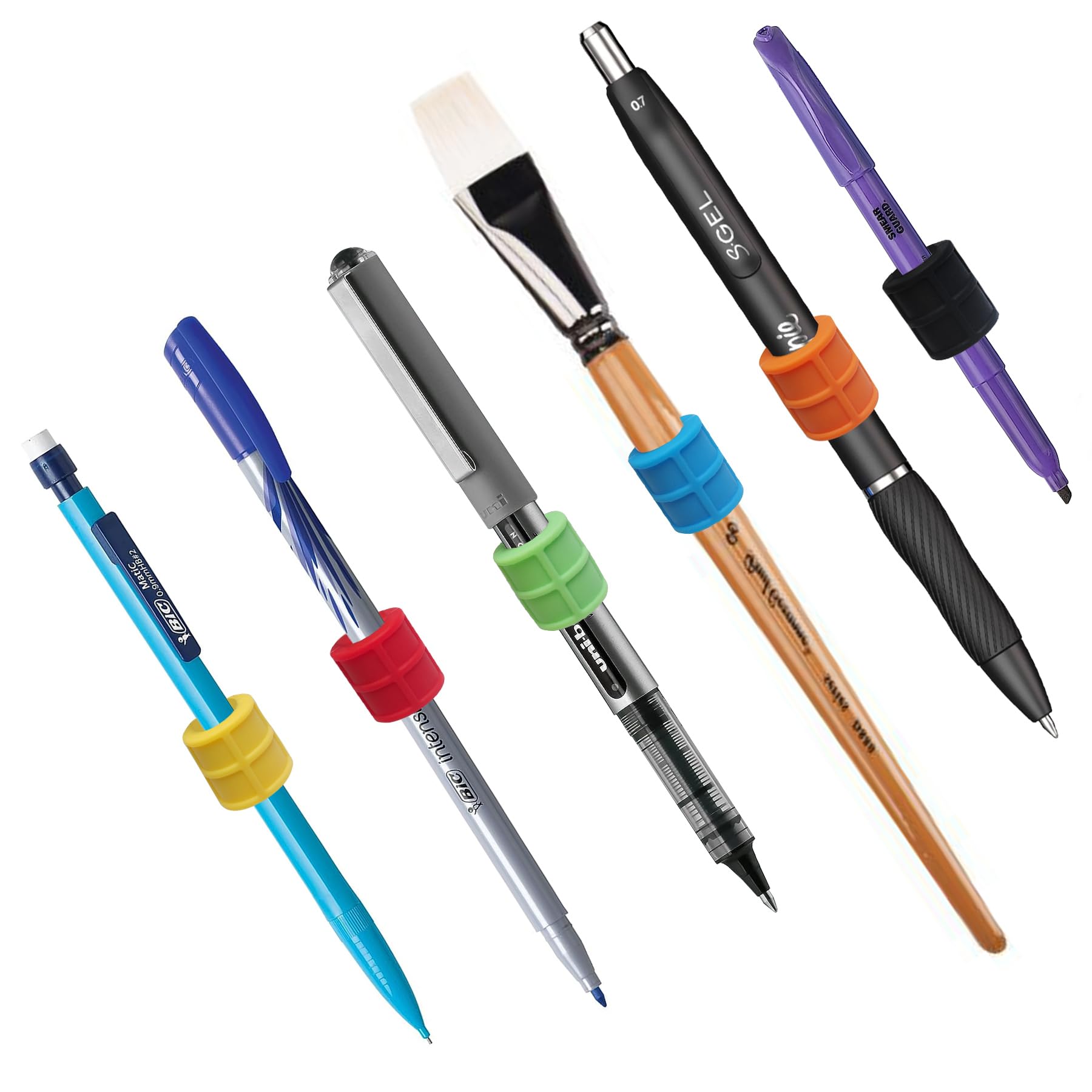 Jeffdad Magnetic Pen Holder - 4 Pack Silicone Adjustable Clips For Fridge, Whiteboard, Office