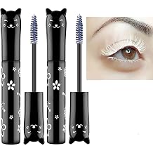 6 Colors Cat eye mascara Eyes Makeup Color Mascara Waterproof Fast Dry Eyelashes Curling Lengthening Eye Lengthening, Lifting, Curling (white 2 pcs)