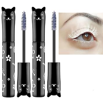 6 Colors Cat eye mascara Eyes Makeup Color Mascara Waterproof Fast Dry Eyelashes Curling Lengthening Eye Lengthening, Lifting, Curling white 2 pcs
