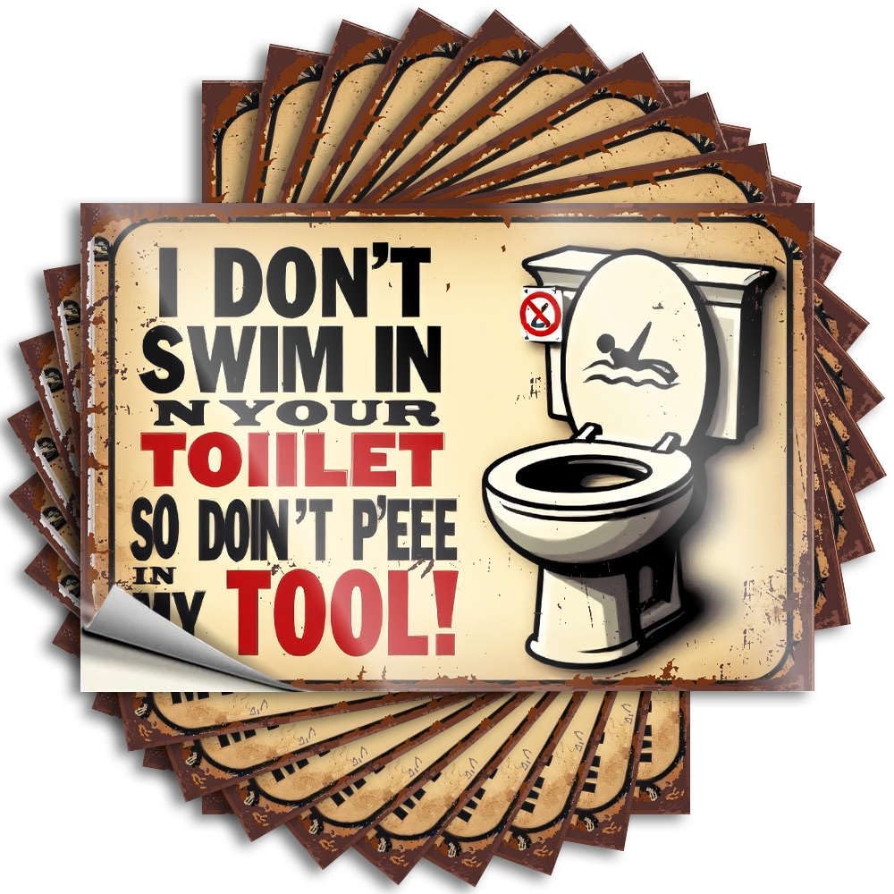 Decal Western Easy Apply | No Swimming in Toilets. Encouragement Case Peel and Stick(6X9CM)