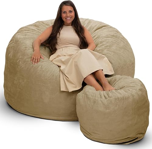 Ultimate Sack - Puf con taburete para pies en varios tamaños y colores Muebles gigantes con relleno de espuma fundas lavables a máquina, costuras disponible en Yaxa Colombia