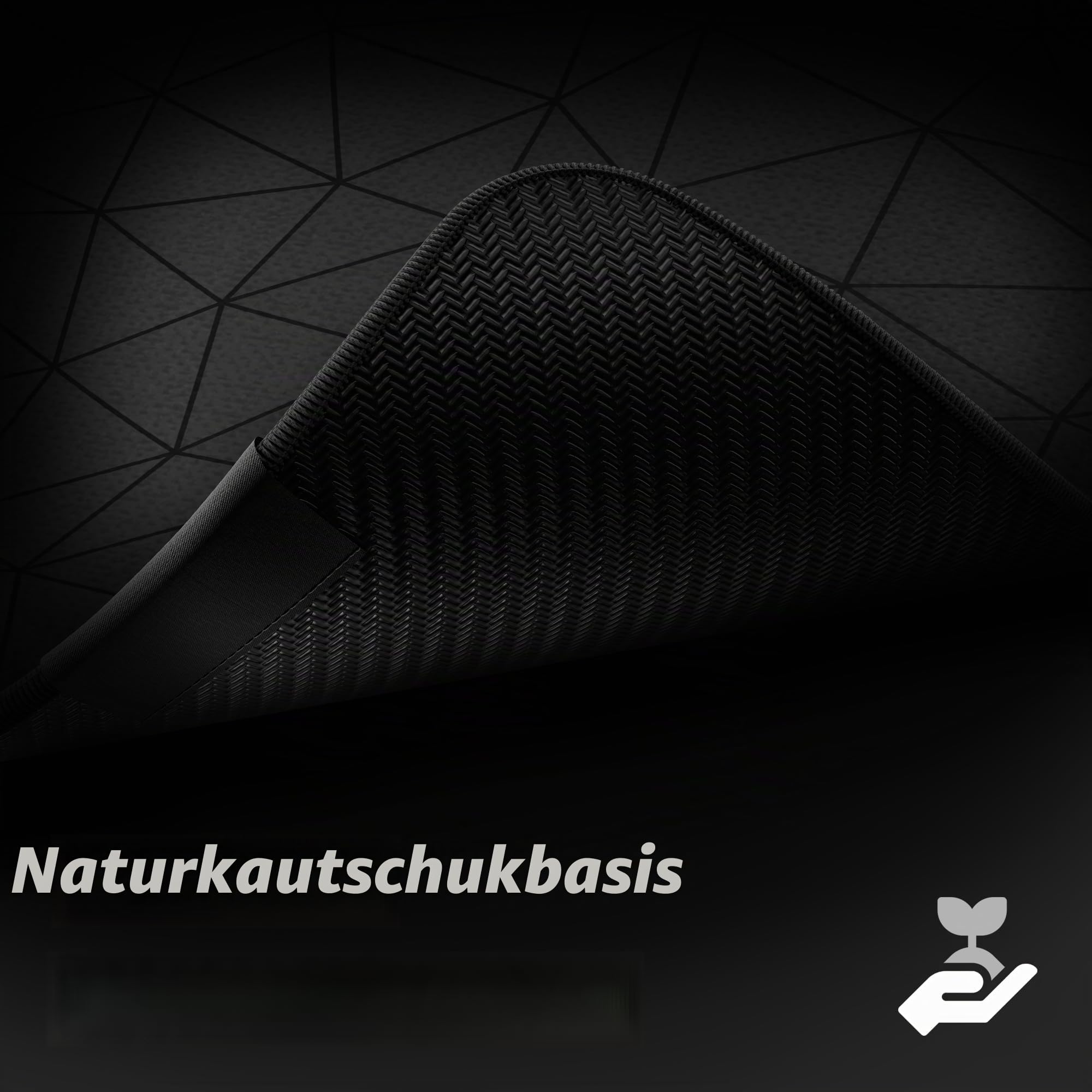 Hystar® Erweitertes Gaming-Mauspad, XXL, 91,4 x 40,6 cm, 5 mm dick, wasserdichte Oberfläche, glattes Polyestergewebe und Unterseite aus Naturkautschuk, Poly-Schwarz