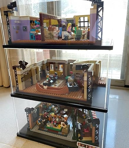 Miniatura 3 de Vitrina de acrílico transparente engrosada para Lego 75301 Ensamblar caja transparente con base de madera y plástico, negro 17.7x13.8x3.9in