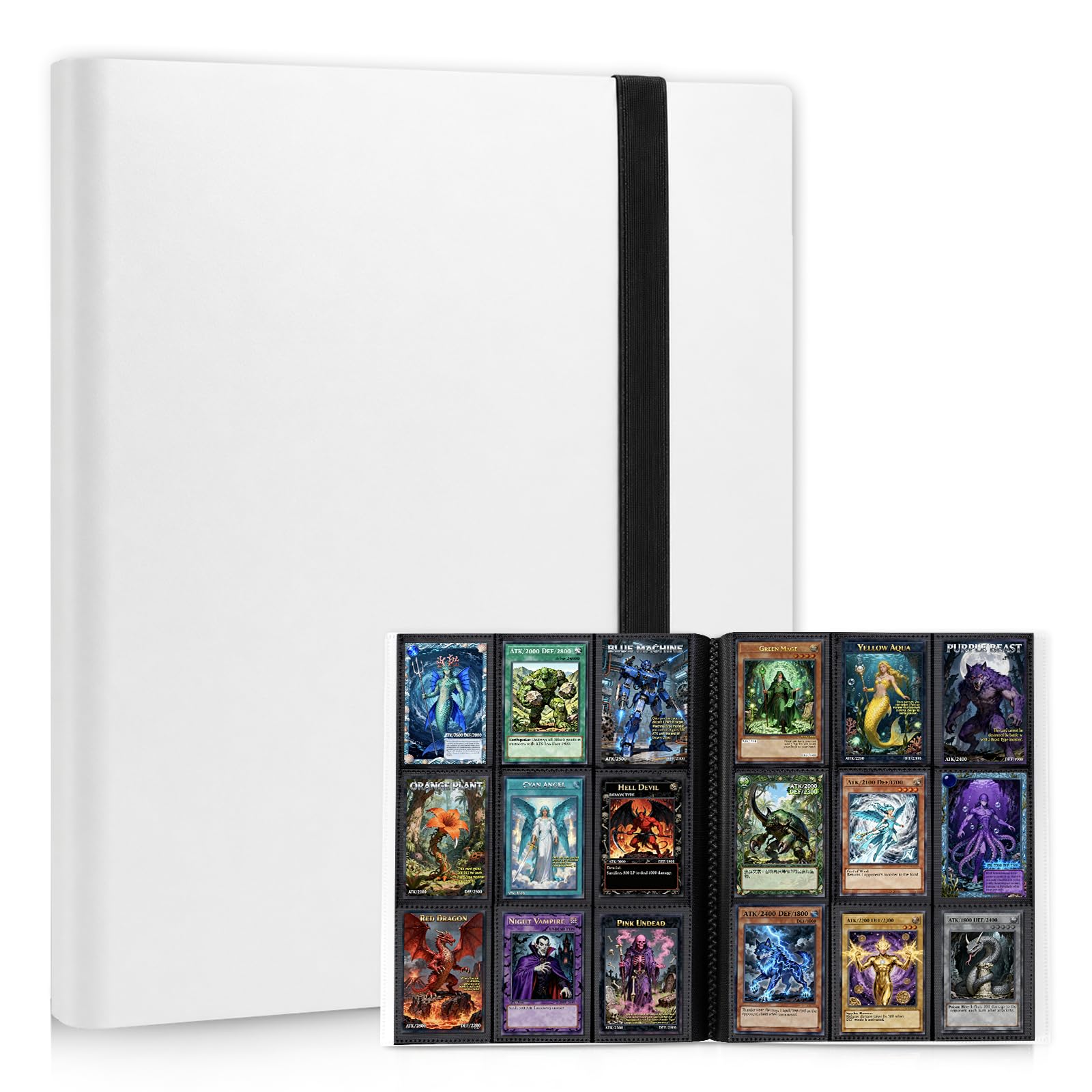 KIOEEE Card Binder 9 Pocket, PP Cover Trading Card Binder for 396 Cards, Sturdy Card Collection Album, Card Holder Folders for MTG, TCG, Game Cards & Sports Cards (White)