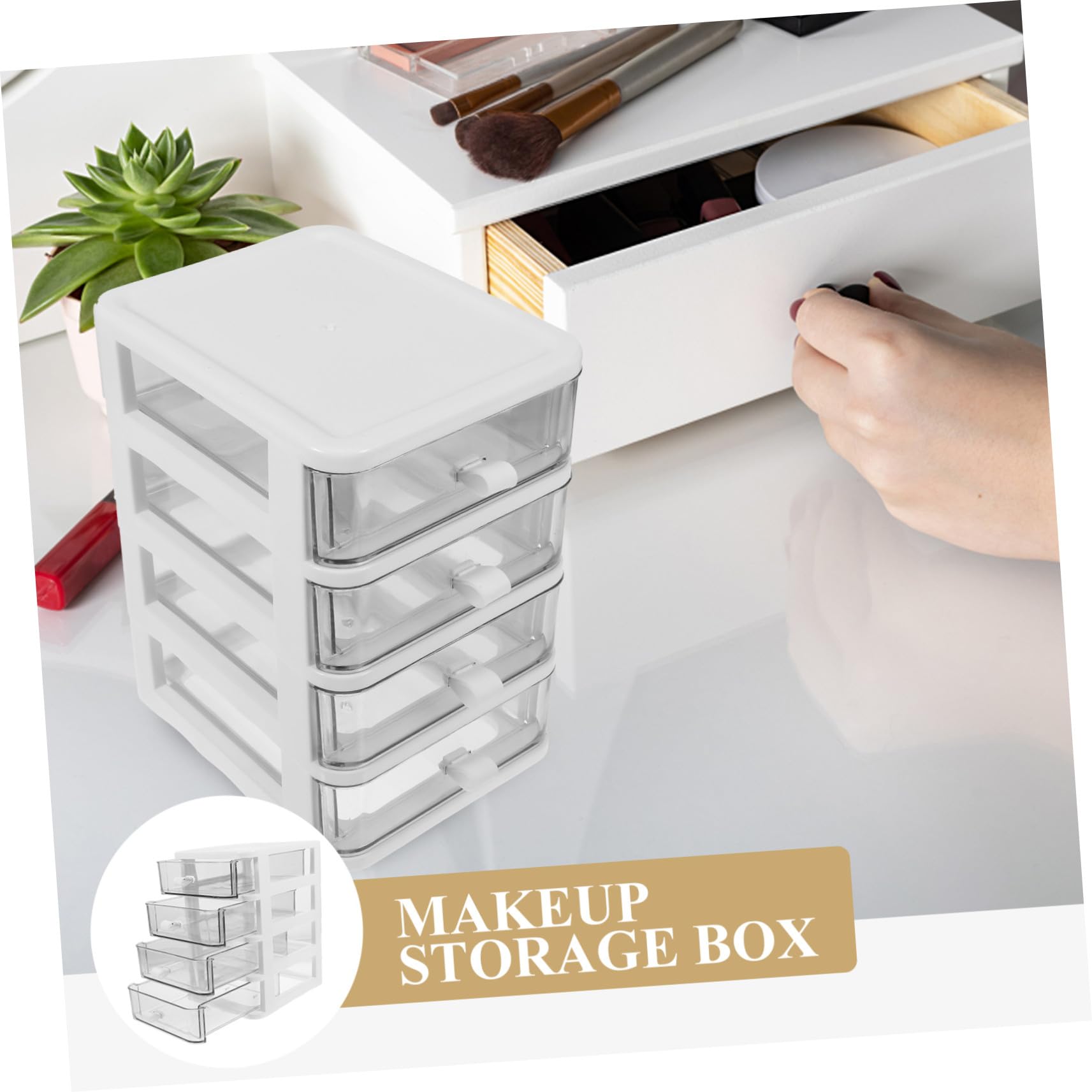 Organizador para Armario Diseño Simple y Almacenamiento Ordenado Superficie Lisa Cajonera de Pp Blanco y Oficina para Escritorio y Hogar