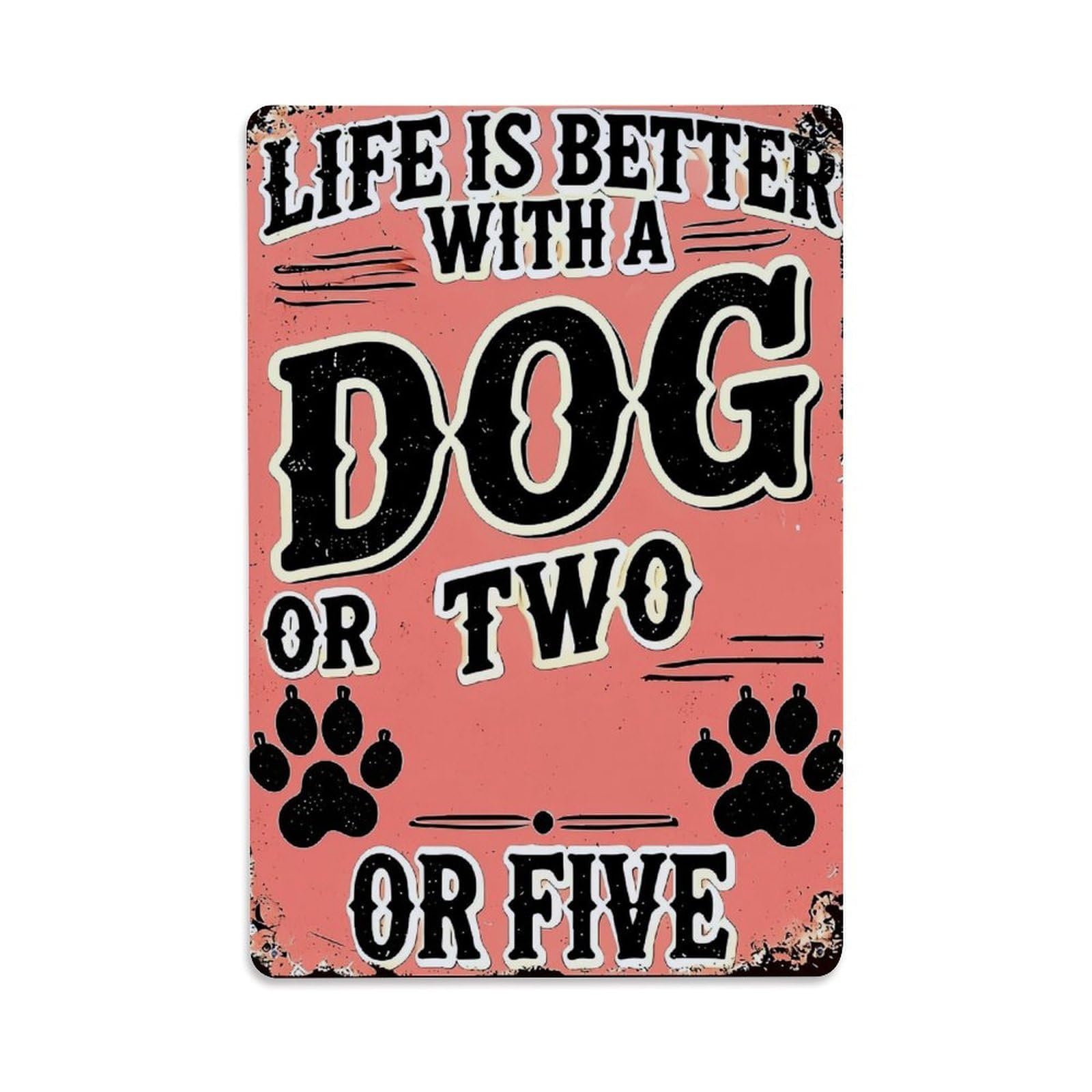 Jdfenggu Vintage Life Is Better With Dog Retro Metal Tin Sign, Decor Art Poster For Bar, Home, Man Cave, Kitchen, Laundry Room Gift 8X12inch