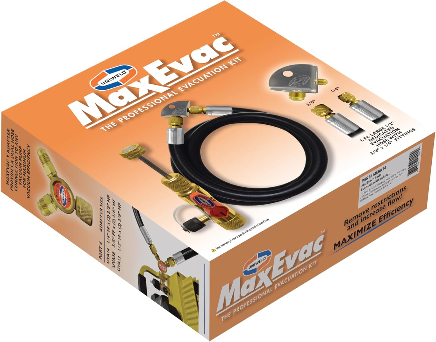 Uniweld MEBK14 MaxEvac™ Basic 1/2" Hose Evacuation Kit with Core Removal Tool