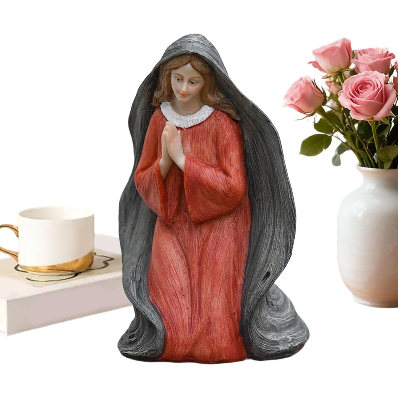 Sculpture catholique Vierge Marie, statuette déco pour meuble de bureau et salon moderne