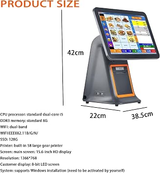 Kasa Fiskalna Typu Wszystko W Jednym Z Inteligentnym Ekranem Dotykowym,Dwurdzeniowy Procesor,8gb Pamięci Ram,128 Gb Pamięci Masowej, Do Handlu Detalicznego Restauracji. White