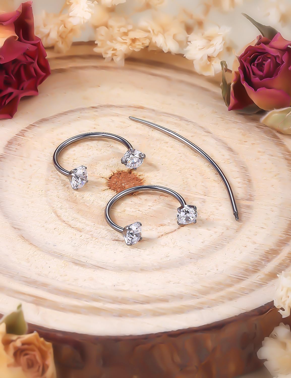 F136 Titanium 20/18/16/14g Horseshoe Nose Septum Lip Ear Rings Piercings 8/10/12mm Cartilage Helix Daith Earrings Jewelry for Women Men