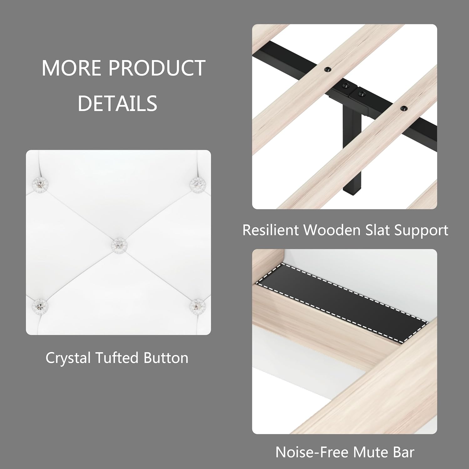 TTVIEW Queen Bed Frame with LED Lights, Leather Platform Bed Frame with Adjustable Upholstered Headboard, APP Control LED Lights, No Box Spring Needed, White