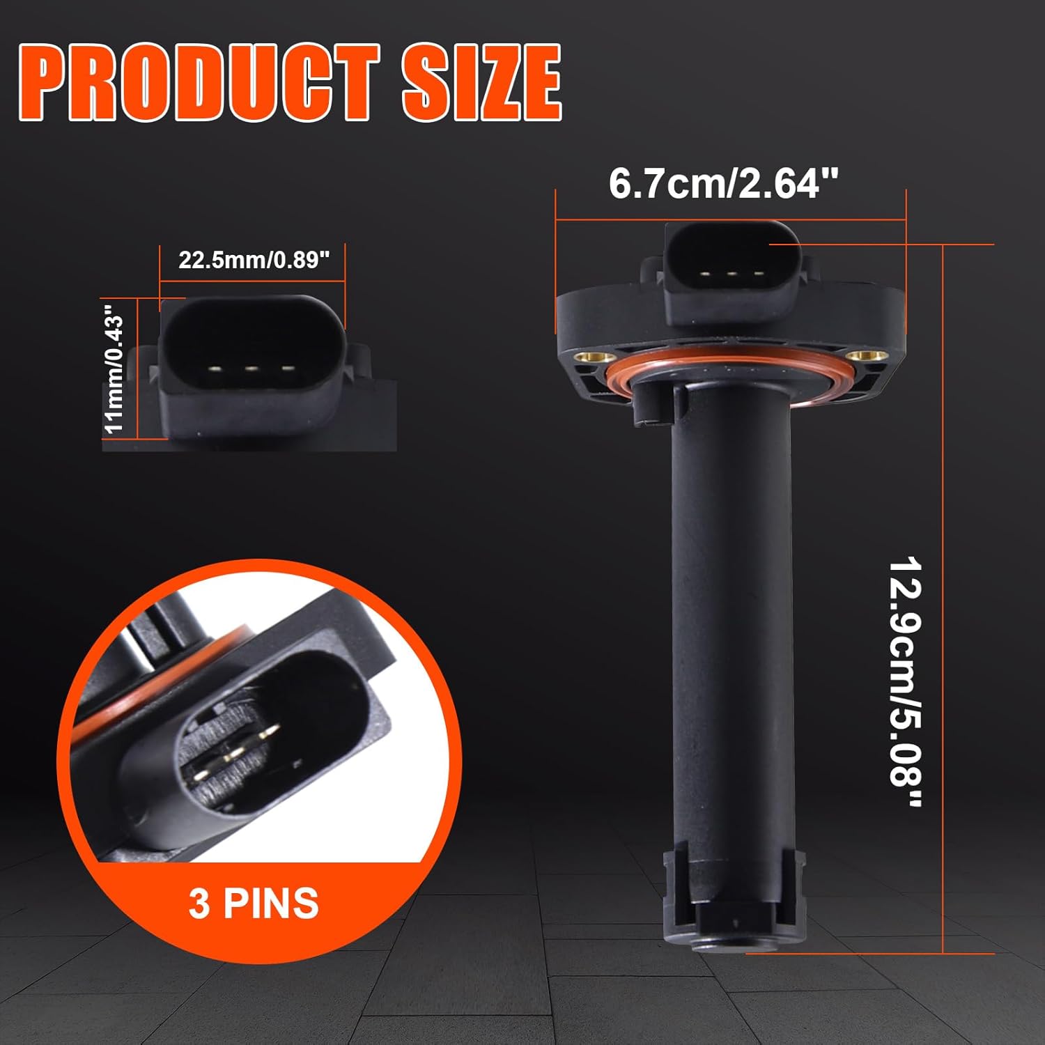 Engine Oil Level Sensor Compatible with BMW 323i 325i 325xi 328i xDrive 328xi 330i 330xi 335i 335xi 525i 528i 530i 535i 545i 550i X3 Repalce 12617607910, 12617567723, 12610422012, 12610412430