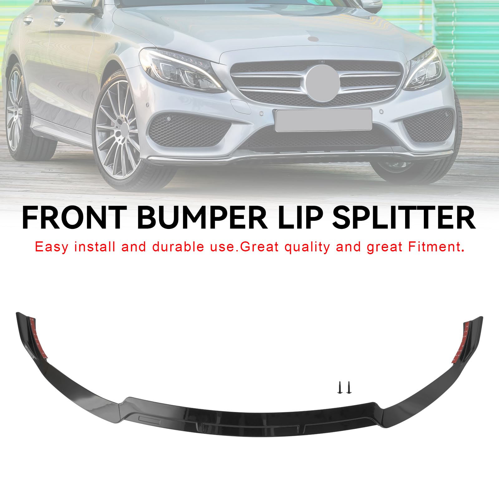 Front Splitter Lip Fit für Mercedes Fit für Benz C-Class W205 C205 2019-2021 Brabus Style