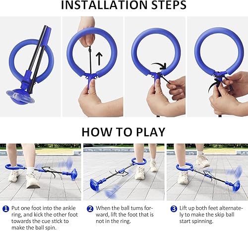 Miniatura 4 de Blackma Kids Ankle Jumping Ball, Foldable Glitter Wheel Jumping Ball, Outdoor Game Toy for Kids and Adults, Gift for Boys & Girls Age 5 6 7 8 9 10