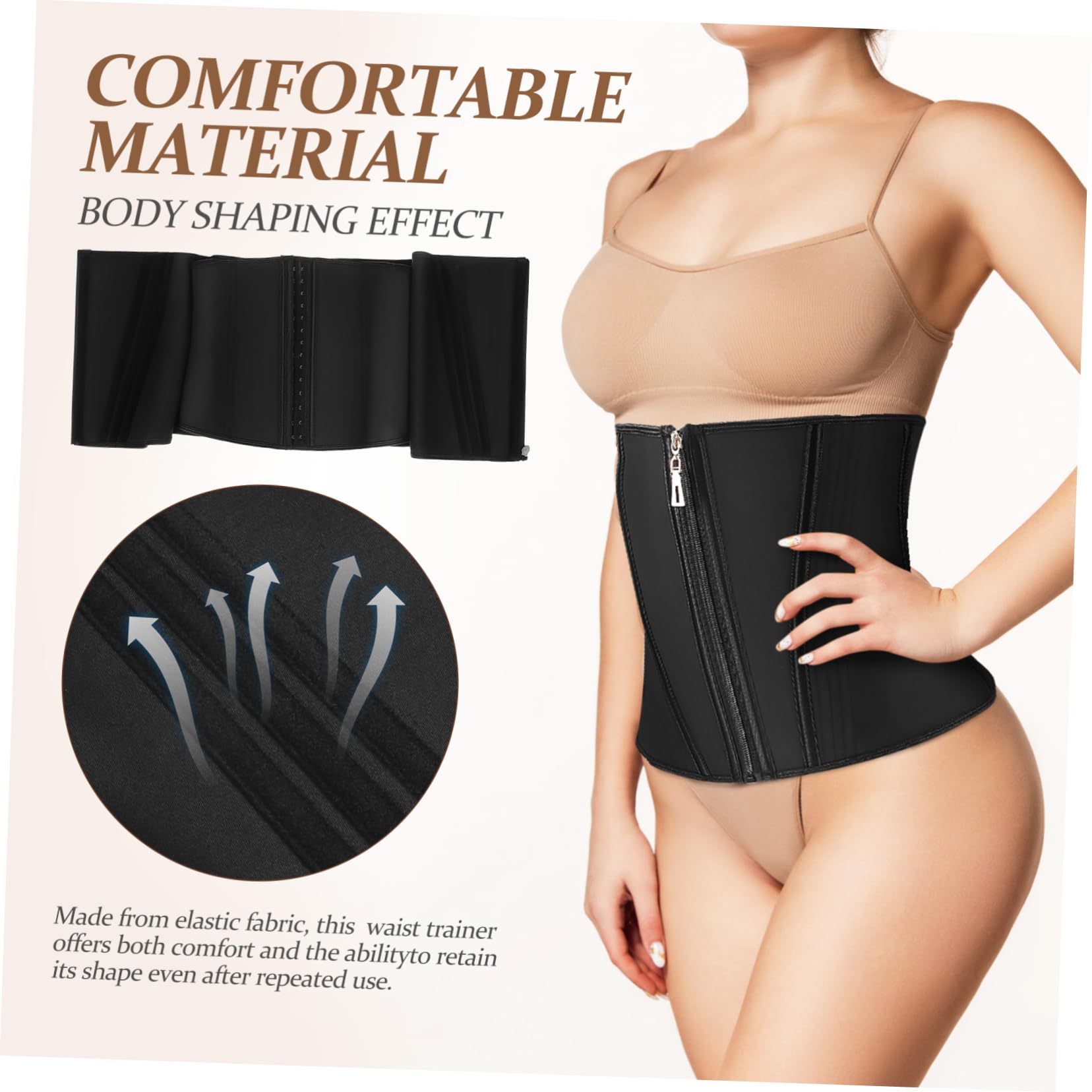 CALLARON Corsé Moldeador para Mujer con Cremallera, Entrenador de Cintura con Control de Abdomen, Body Shaper Ajustable Costuras, Adecuado para Uso Diario Ropa