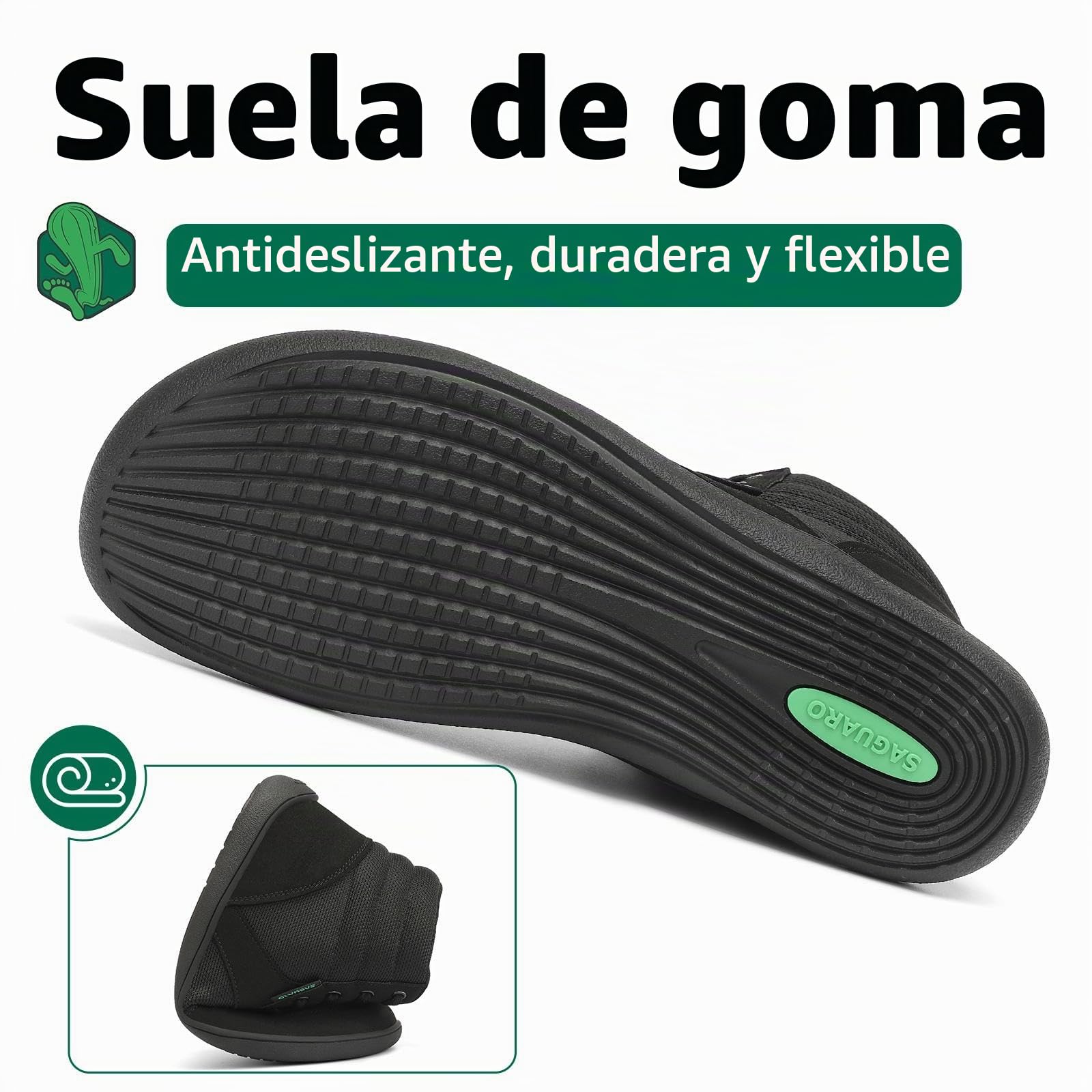 Saguaro Zapatos Barefoot de Caña Alta Unisex con Pies Anchos & Drop Cero, Gr.36-48