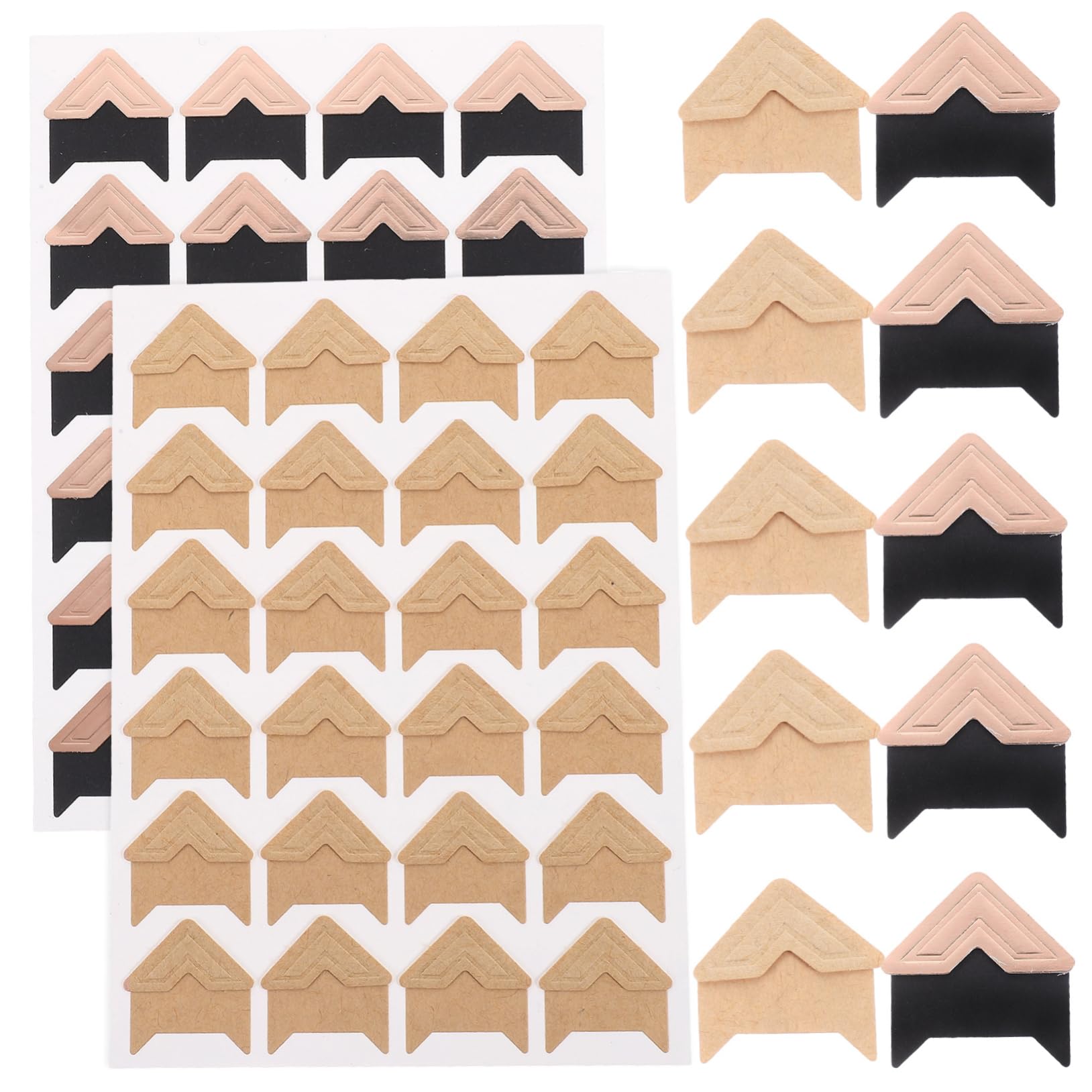 HOODANCOS DIY Photo Album Accessory 8 Sheets Photo Corners for Easy Peeling and Sticking