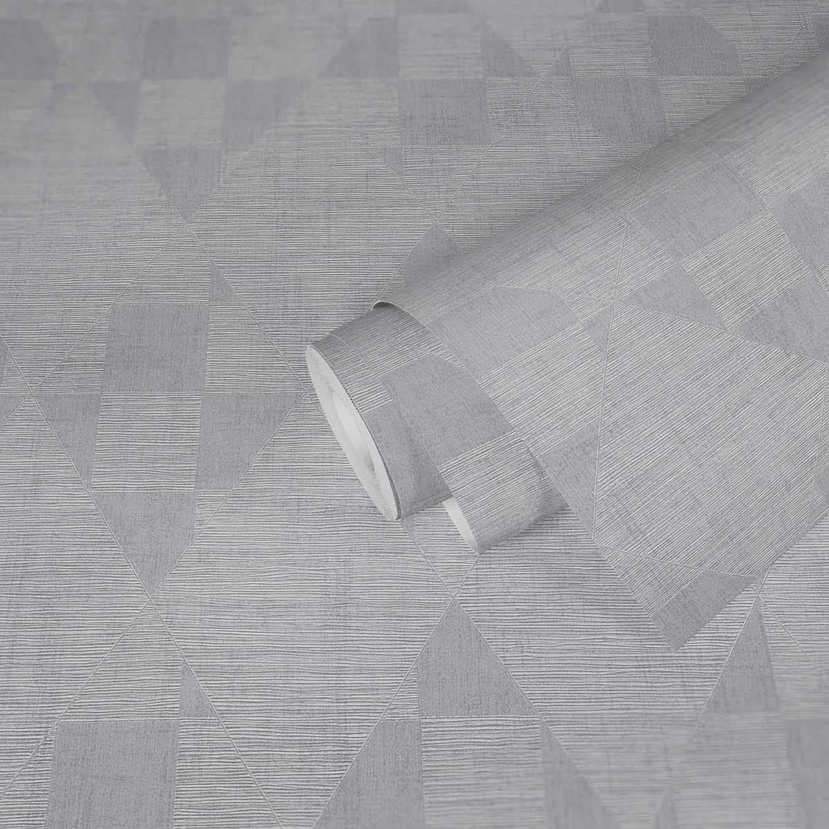 Livingwalls Geometric Wallpaper Titanium 3 Non-Woven Wallpaper 10.05 m x 0.53 m Silver Grey Made in Germany 381961 38327-3 - Image 3