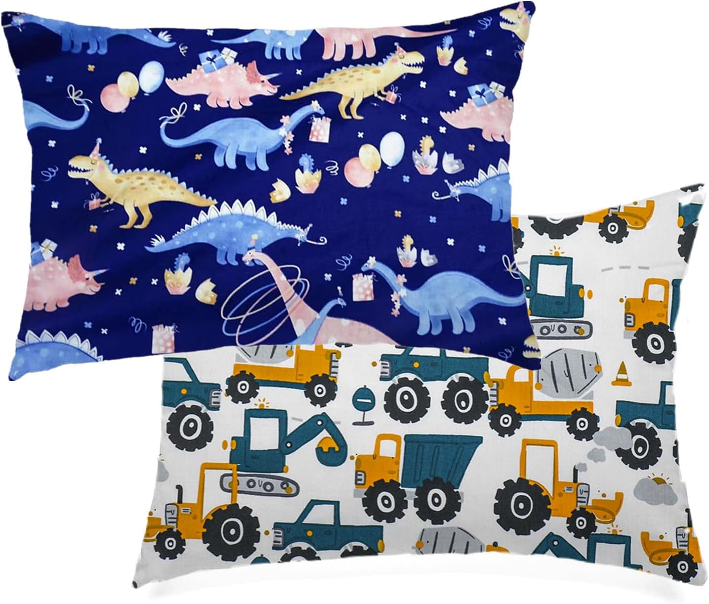 Confezione da 2 federe per cuscini per bambini, 100% morbido cotone, per biancheria da letto per ragazzi e ragazze, 40×60 cm, piccole federe da viaggio con chiusura a busta