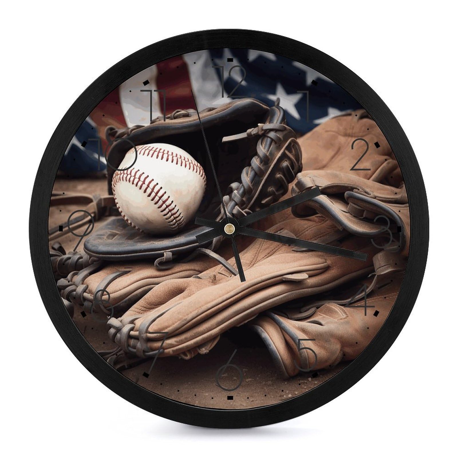 Horloge murale de salon décorative motif baseball pour chambre et salle de classe