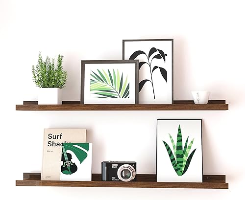 Miniatura 13 de Estantes Flotantes para Decoración de Pared, Estante de Almacenamiento Largo Montado en la Pared para Dormitorio, Sala de Estar, Baño, Cocina,