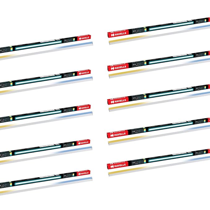 Havells 20W 3 in 1 LED Batten Tubelight|Energy Efficient|Three Color Temperatures(Warm White,Neutral White,Cool White)|Upto 4KV Surge Protection|Made in India | (Triyca)|Pack of 10