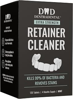 120 Count Retainer Cleaner Tablets for Aligner, Mouth Guard, Night Guard and More. Cleaning Tablets for Ultrasonic Cleaners - Fresh in 3 Minutes - 4 Month Supply - Mint