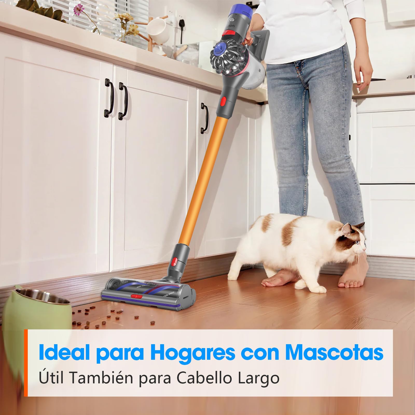 Cepillo High Torque para Dyson V11 Aspiradora, Cepillo Motorizado Compatible con V15 V10 V8 V7, Ajuste del Flujo de Aire, Ideal para Suelos Lisos y Alfombras