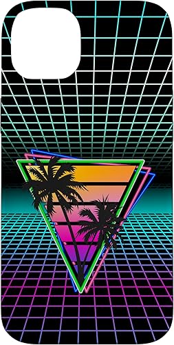 Miniatura 14 de iPhone 11 80s Inspirado Triángulo Láser Retro Synthwave Sunset Case