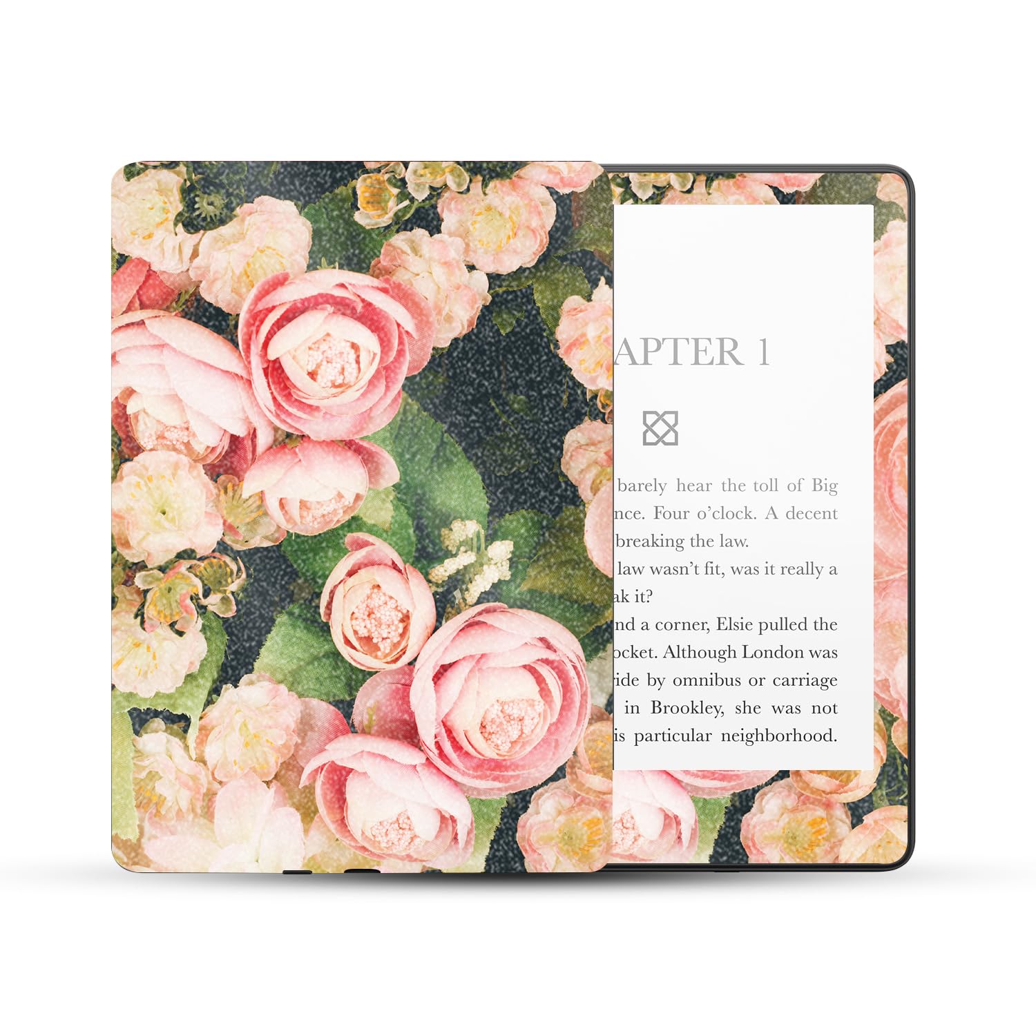 MightySkins Glossy Glitter Skin Compatible with Amazon Kindle Paperwhite 5 6.8-inch 11th Gen (2021) Full Wrap - Faded Roses | Protective High-Gloss Glitter Finish | Easy to Apply | Made in The USA