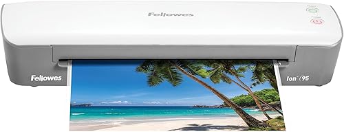 Fellowes Ion 95 - Laminador térmico para el hogar, la escuela u oficina con kit de inicio de 15 bolsas, fácil de usar, calentamiento rápido, sin
