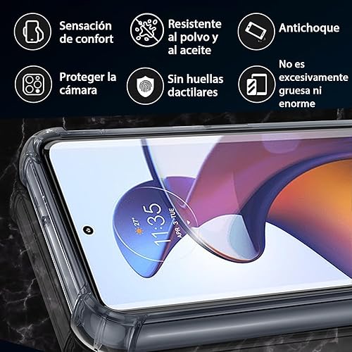Miniatura 3 de Funda para Motorola Moto Edge 30 Fusion Clear TPU Cuatro Esquinas Cubierta Protectora Transparente Suave