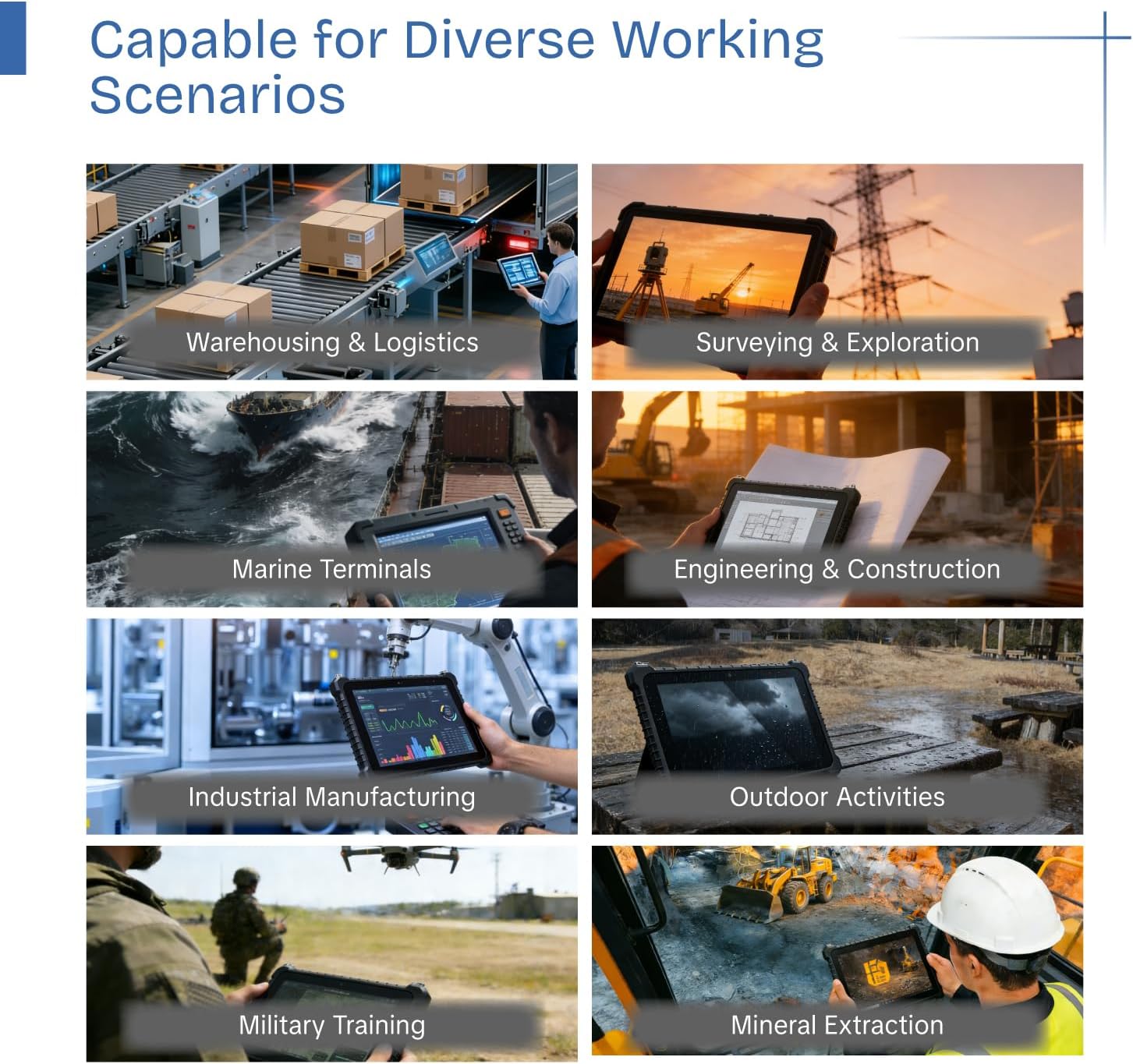 10.1" IP67 Rugged Tablet (N5100 8GB+256GB) Windows 11 Pro Waterproof Industrial Tablet PC, Fingerprint, 16000mAh Battery, 500nit, GPS, WiFi, 4G, BT4.2, for Outdoor Field Work - Image 9