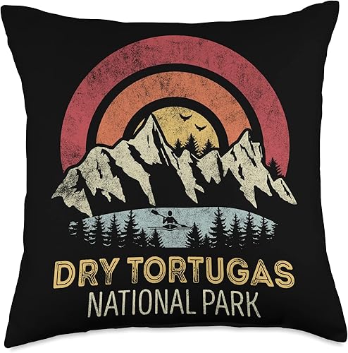 Dry Tortugas National Park Mountain Sunset Sunrise Throw Pillow, 18x18, Multicolor