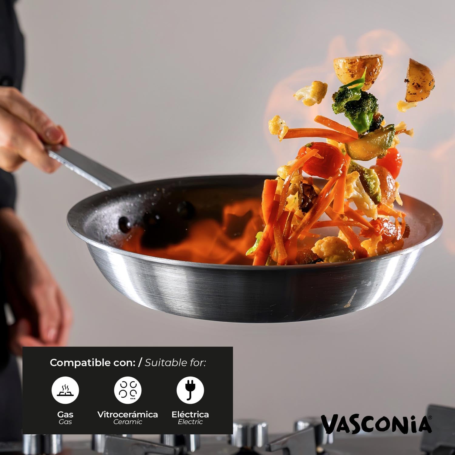 Vasconia Professional 12″ Aluminum Fry Pan, Aluminum Skillet with NonStick & Fast-Cool Handle, NSF Certificate