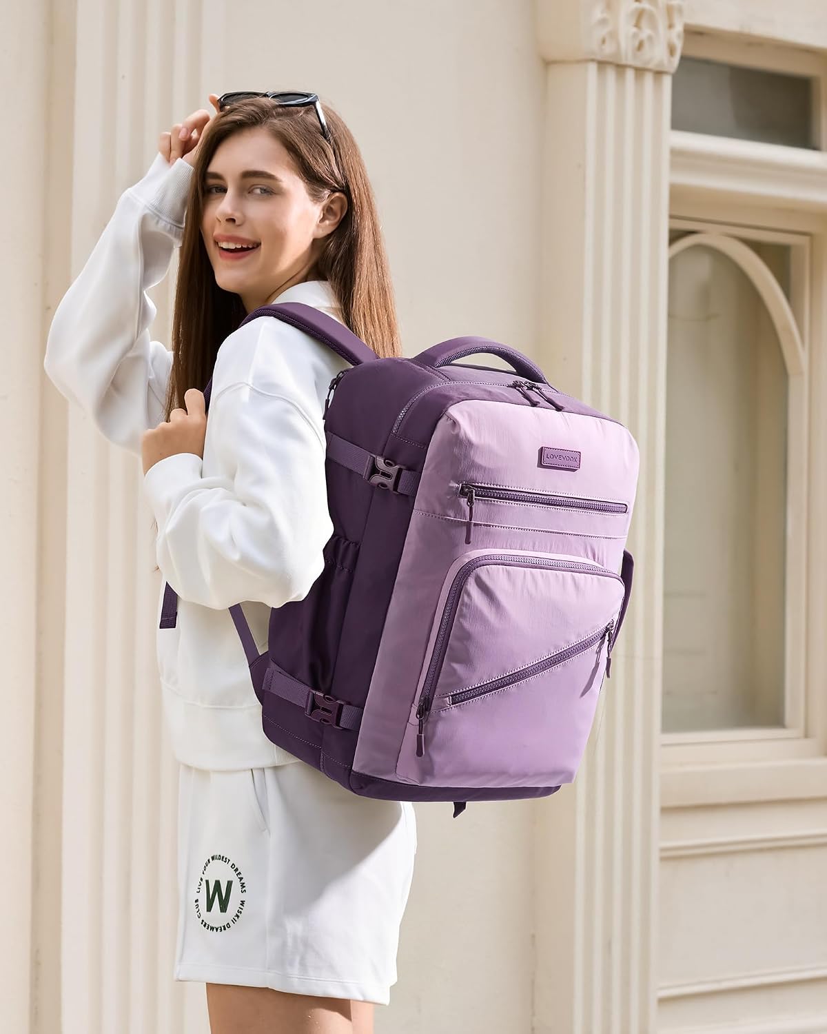 LOVEVOOK Travel Backpack for Women Men, Airline Approved Carry On Luggage, Multi-Pocket TSA Personal Item Bag fits 17 Inch Laptop, Waterproof Weekender Overnight Suitcase Travel Essentials image 2