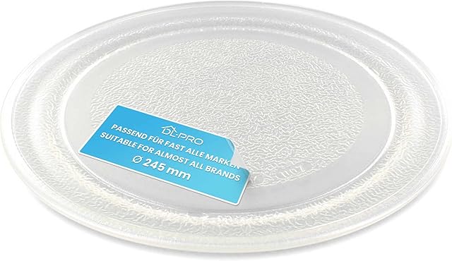 DL-pro Universal Microwave Plate 24.5 cm Smooth Turntable Plate Glass Plate Glass Plate Glass Turntable 245 mm Round for Microwave