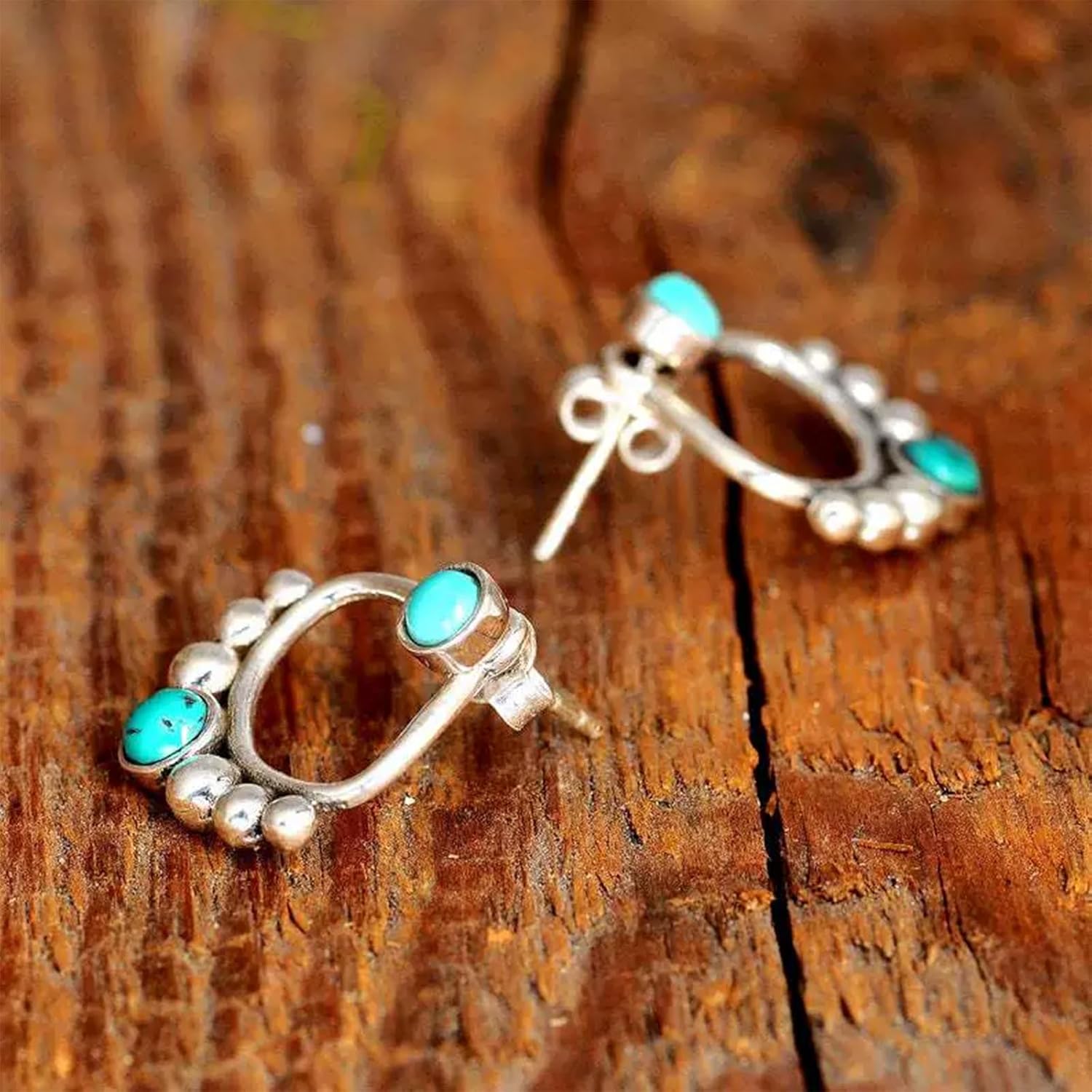 Western Jewelry Turquoise Earrings for Women Silver Western Earrings Country Concert Outfits for Women Cowboy Chic Rodeo Outfit Shirts Dress Accessories - Image 3