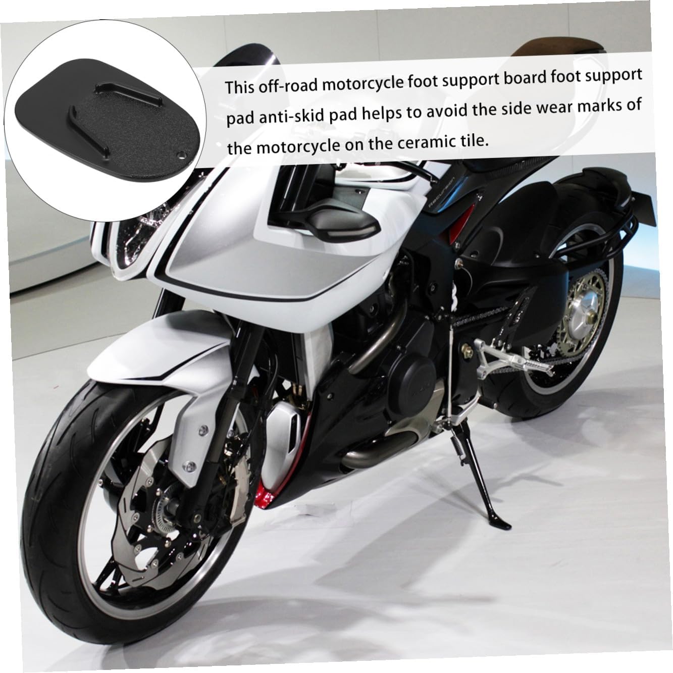 Motorbike Side Extension Pad Black ABS Small Portable Pad