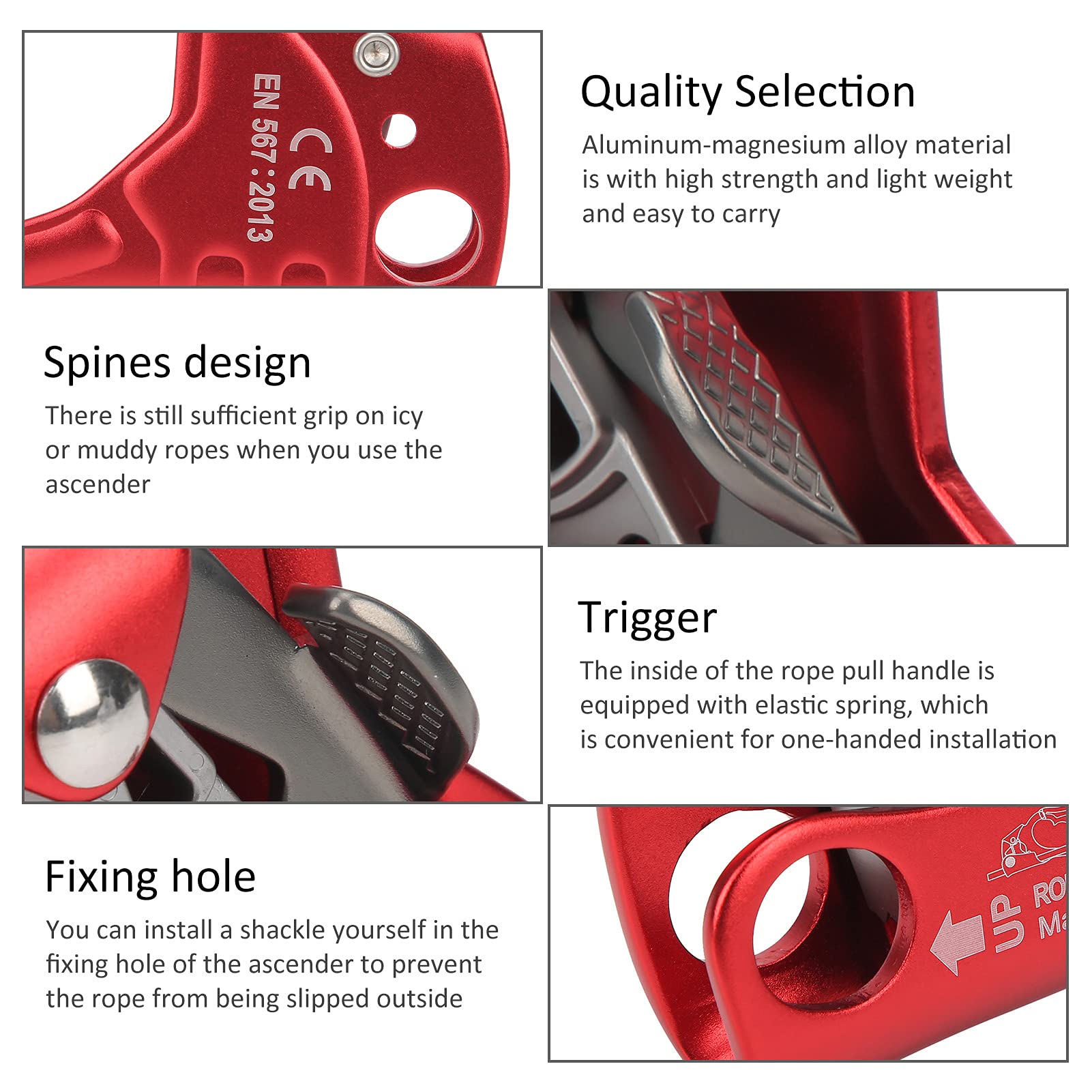 Klettersteiger Seilklemme Verstellbar - Aufsteiger Für Bergrettung Und Forstarbeit
