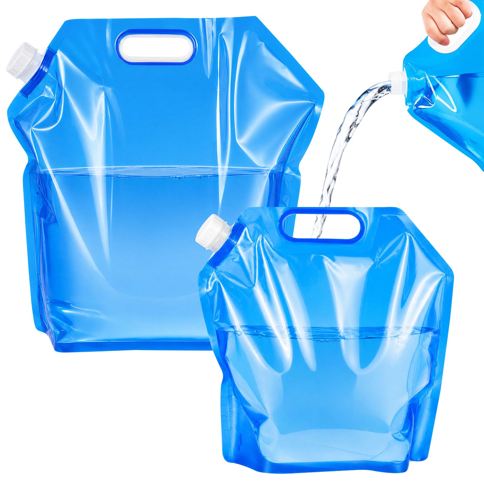 GOTRUST 5L+10L Collapsible Water Container, Camping Water Bag Portable