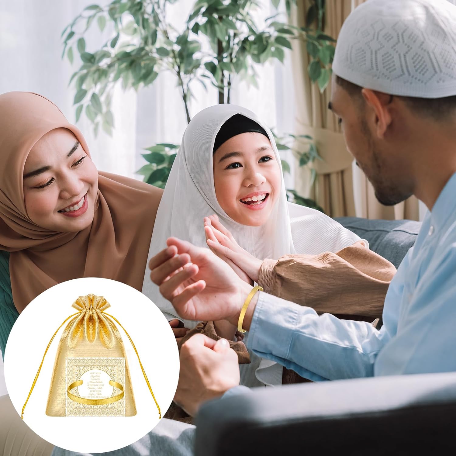 20 Sets Islamic Ayatul Kursi Bracelets Bulk for Women Men Eid Mubarak Bracelets Gift Muslim Jewelry Allah Open Bangle Arabic Calligraphy Cuff with Cards Islam Eid Ramadan Gifts