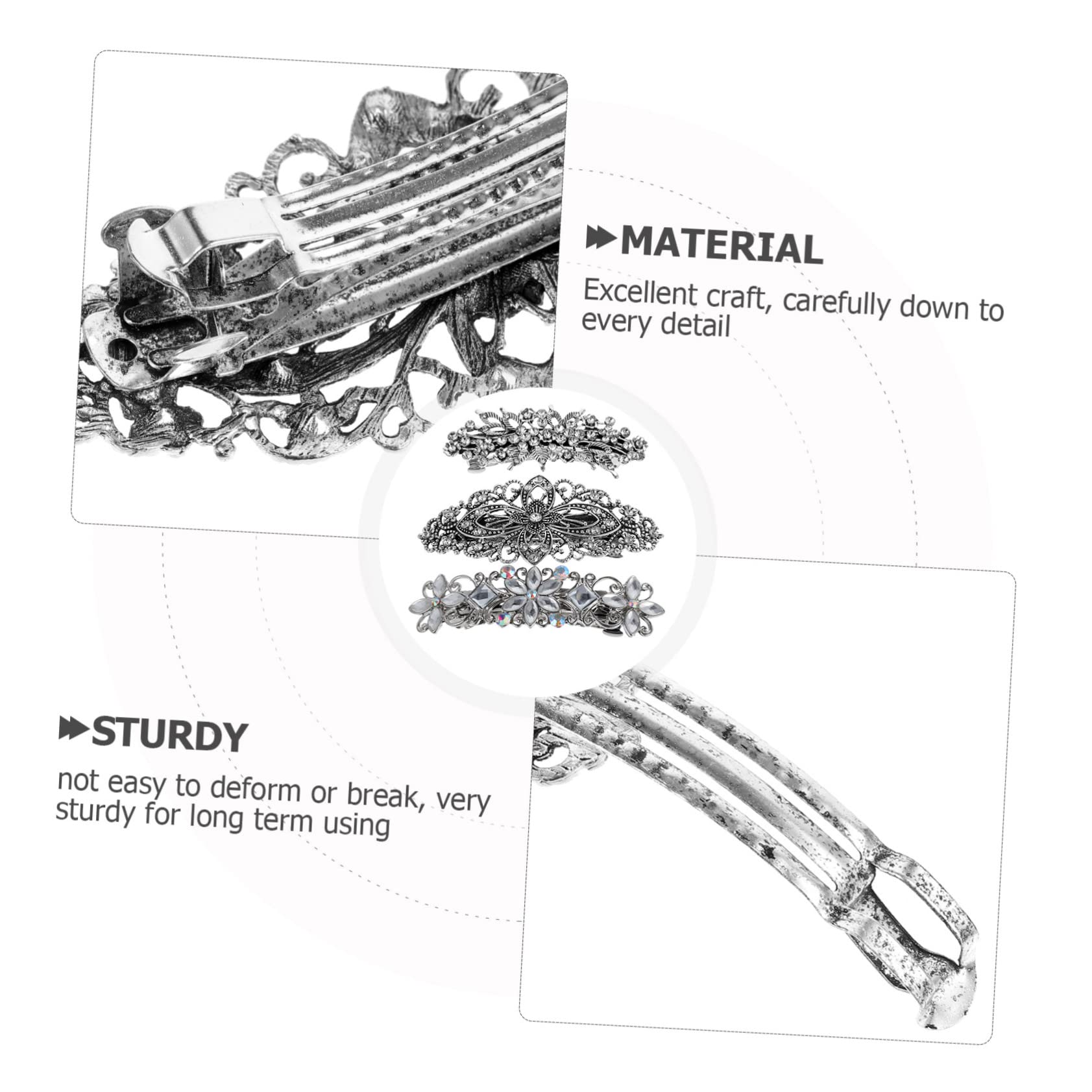 Healeved 9piezas Clips De Pelo De Diseño De Rhinestone Accesorios De Barrette Elegantes Para Mujeres Horquillas Retro y Modernas