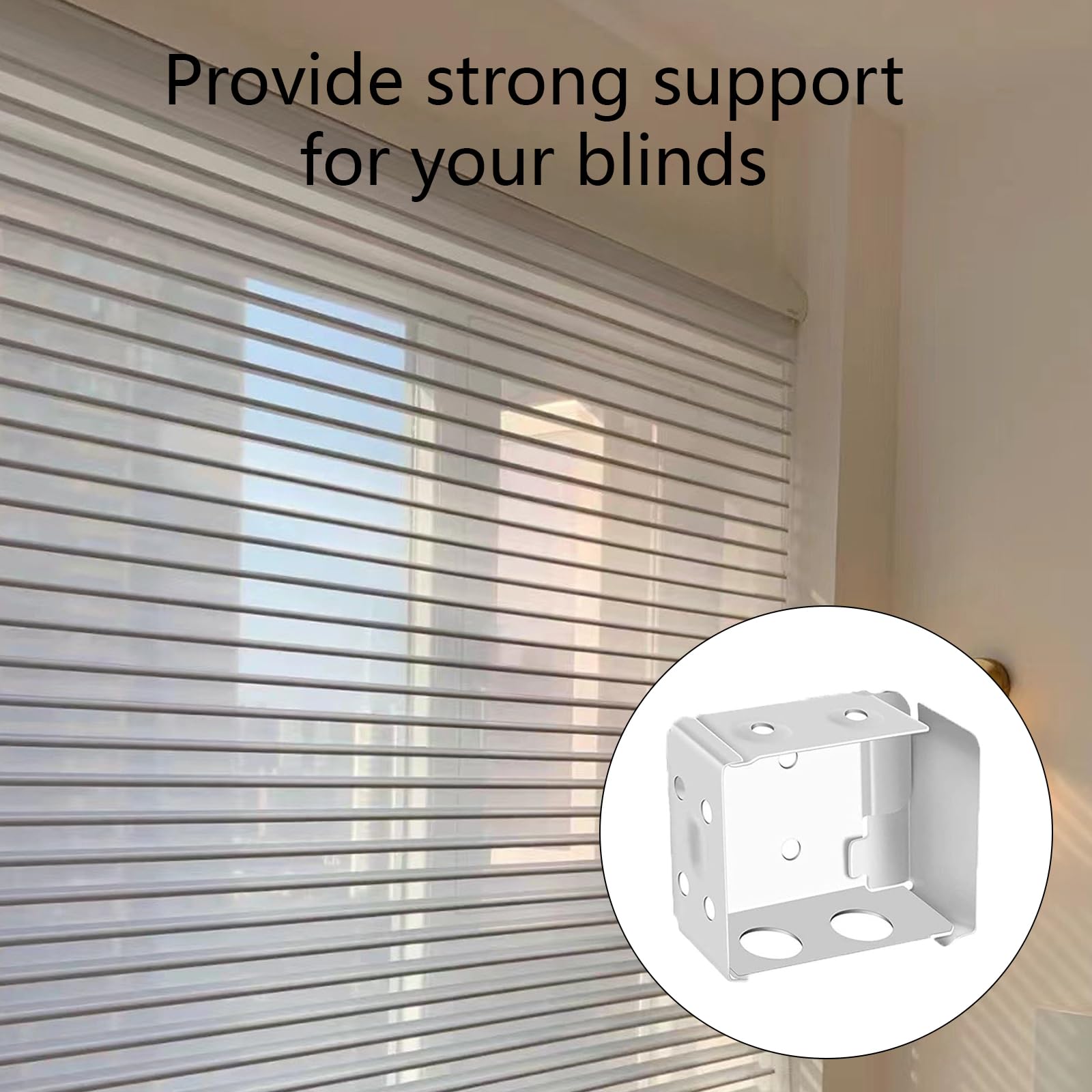 GIONAR 2PCS Venetian Blind Brackets, White Window Profile Box Mounting Brackets, Square Headrail Track Holder - Image 4