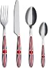 EXZACT Union Jack Cutlery Set of 24, Stainless Steel with Color Handles - 6 x Forks, 6 x Dinner Knives, 6 x Dinner Spoons, 6 x Teaspoons - Union Jack x 24